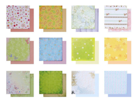 folia Bloc de papier design 'Fleurs', 305 x 305 mm