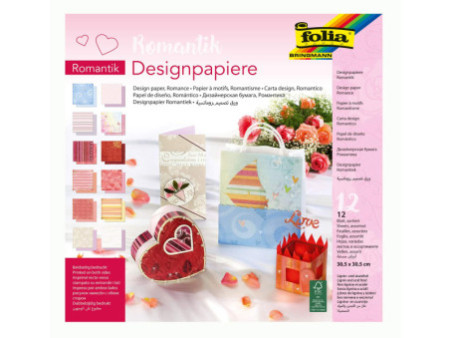 folia Bloc de papier design 'Romantisme', 305 x 305 mm