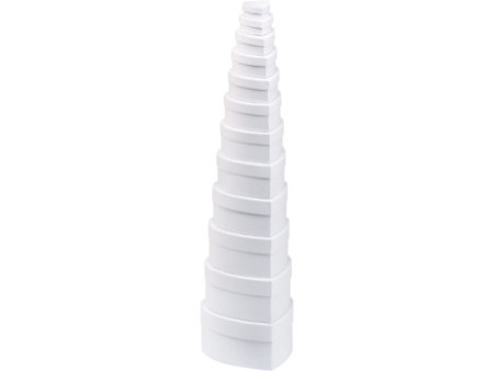 folia Boîtes de cadeau 'coeurs', 12 tailles assorties, blanc