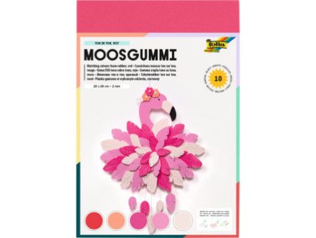 folia Mousse éponge, (L)200 x (H)290 mm, assortiment rouge