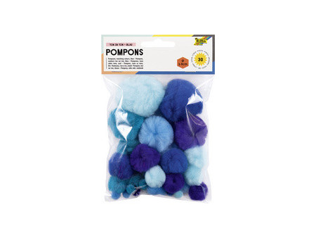 folia Pompons, 30 pièces, assortiment de bleu