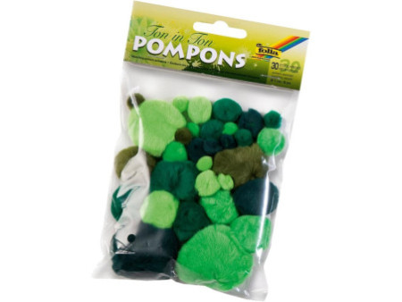 folia Pompons, 30 pièces, assortiment de vert
