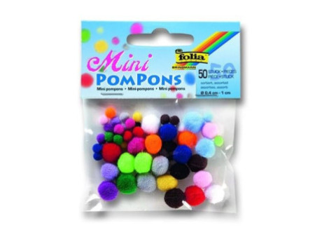 folia Mini pompons, 50 pièces, assorti