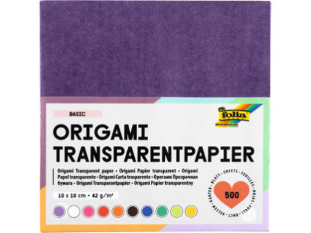 folia Papier transparent pour le pliage, 100 x 100 mm