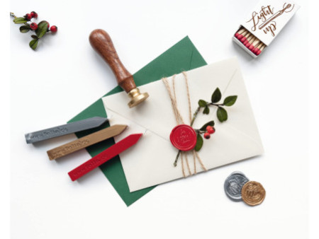 folia Ensemble de cire à cacheter, avec manche en bois