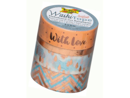 folia Rubans autocollants déco Washi-Tape HOTFOIL OR ROSE II