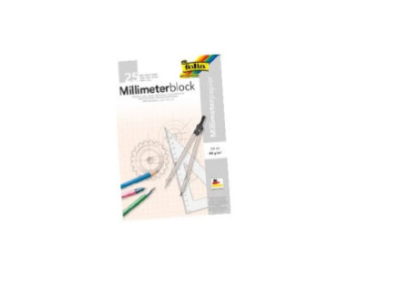 folia Bloc papier millimétré, A4, 80 g/m2, 25 feuilles