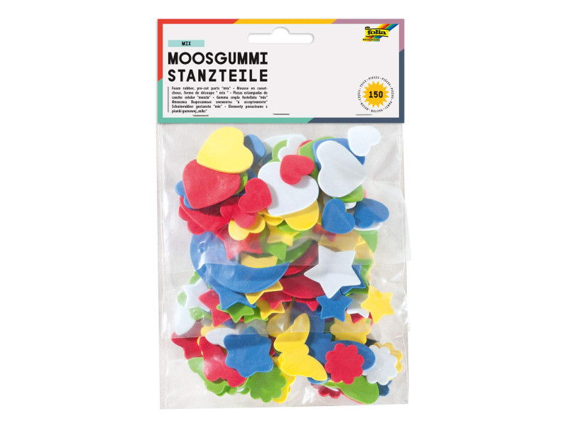 folia Pièces estampées caoutchouc mousse, 150 pièces assorti