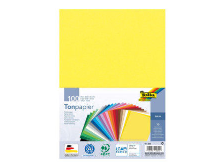 folia Papier de couleur, A4, 130 g/m2, assorti