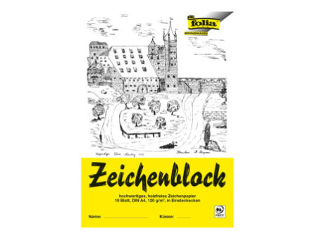 folia Bloc à dessiner, A4, 120 g/m2, 10 feuilles