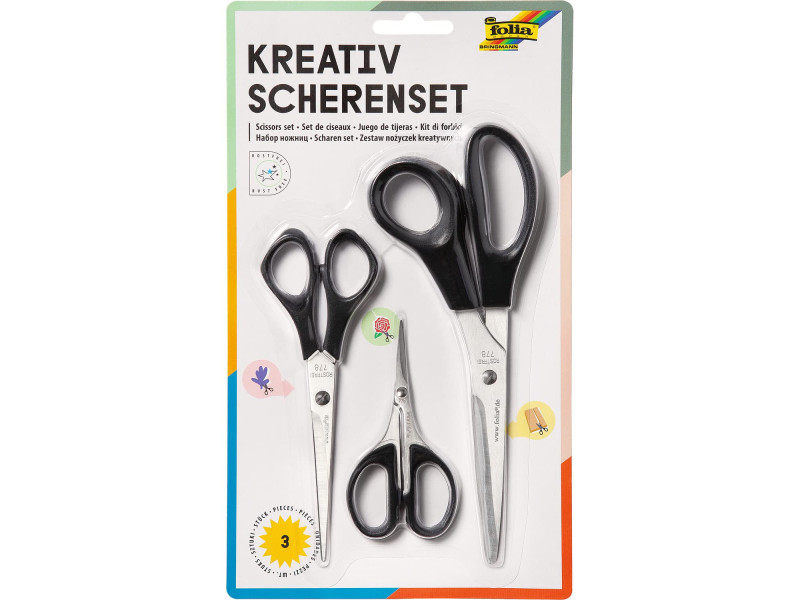 folia Set de ciseaux 'créatif', 3 pièces