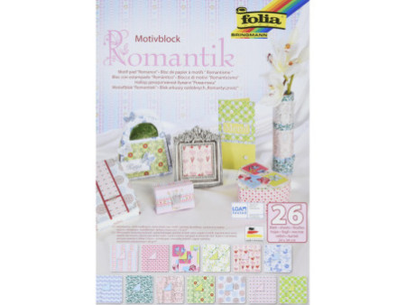 folia Bloc en papier à motifs 'Romantique', 240 x 350 mm