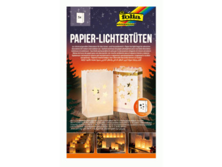 folia Sachet de papier photophore 'étoiles', petit, papier
