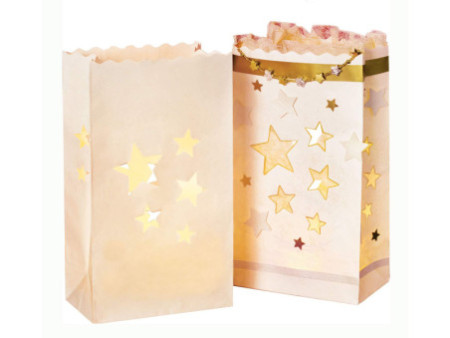 folia Sachet de papier photophore 'étoiles', grand, papier