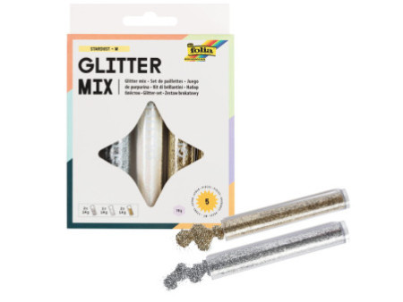 folia Set de paillettes avec colle déco incluse, couleurs