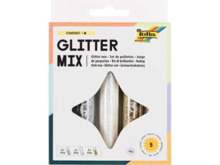 folia Set de paillettes avec colle déco incluse, couleurs