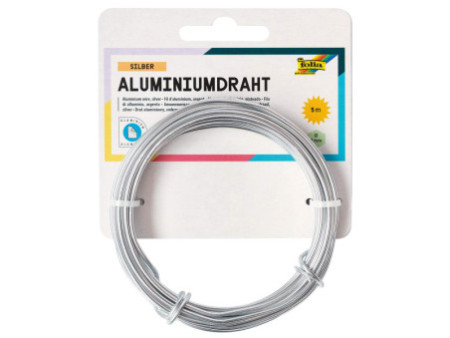 folia Fil de bricolage en aluminium, 2 mm x 5 m, argent