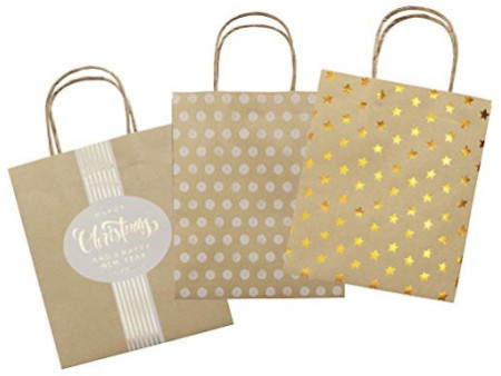 folia Sac en papier 'Noël', papier kraft, grand