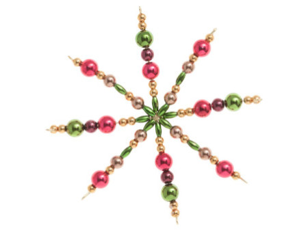 folia Kit d'étoiles en perles, 340 pièces, or / vert / rose