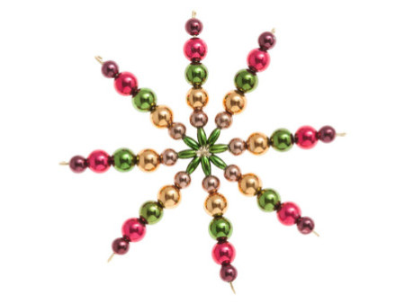 folia Kit d'étoiles en perles, 340 pièces, or / vert / rose