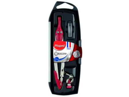 Maped Boîte de compas Origin, 3 pièces, assorti
