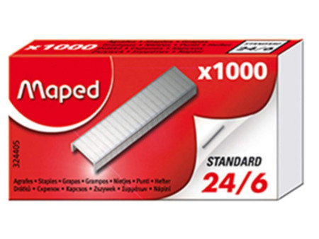Maped Agrafes 24/6, grand emballage, zingué