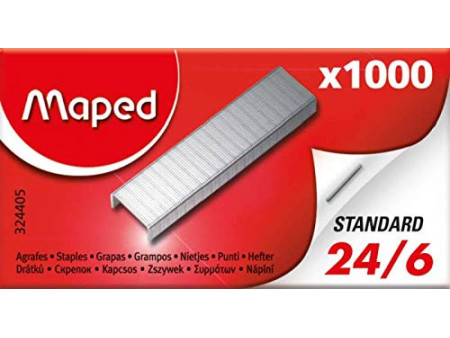 Maped Agrafes 24/6, grand emballage, zingué