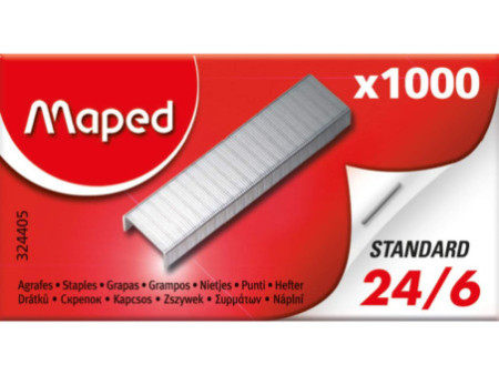 Maped Agrafes 24/6, grand emballage, zingué