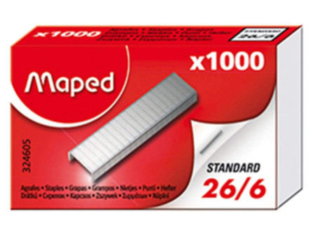 Maped Agrafes 26/6, petit emballage, zingué