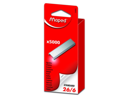 Maped Agrafes 26/6, grand paquet, zingué