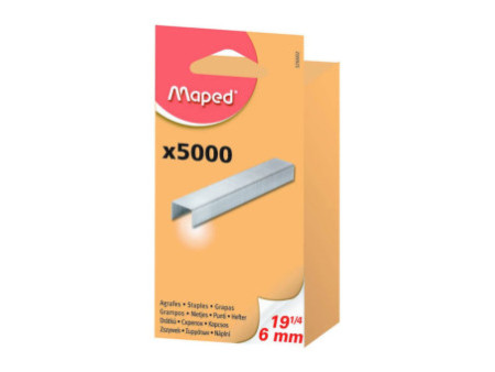 Maped Agrafes 19 1/4, 6 mm, zinguées, grand paquet