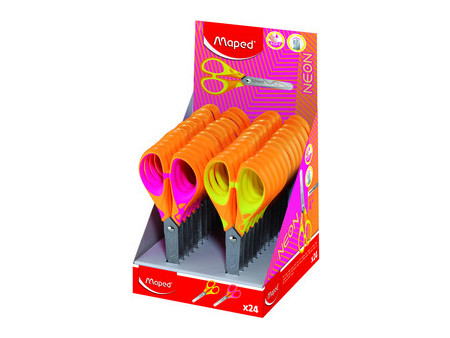 Maped Ciseaux Pulse Soft NEON, 130 mm, présentoir de 24