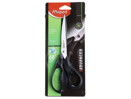 Maped Ciseaux Advanced Green, longueur: 180 mm, asymétrique