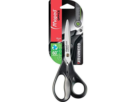 Maped Ciseaux Advanced Green, longueur: 180 mm, asymétrique