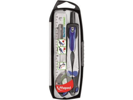 Maped Compas Technic Concept, 4 pièces, bleu