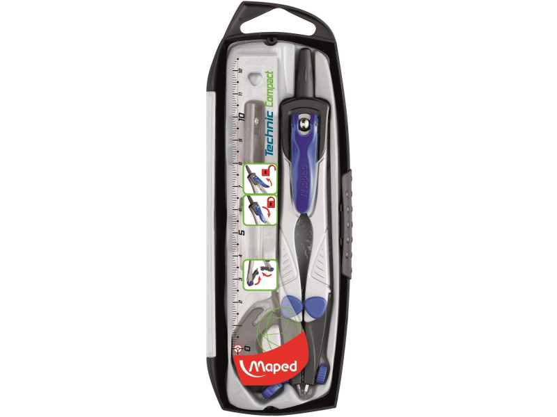 Maped Compas Technic Concept, 4 pièces, bleu