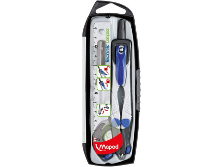 Maped Compas Technic Concept, 4 pièces, bleu