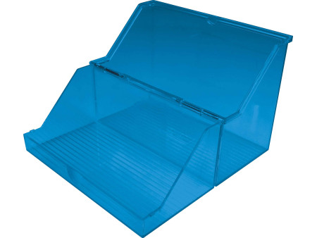 helit Petite boîte à fiches, translucide, bleu