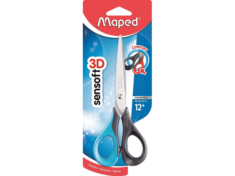 Maped Ciseaux Sensoft 3D, pointu, longueur: 160 mm