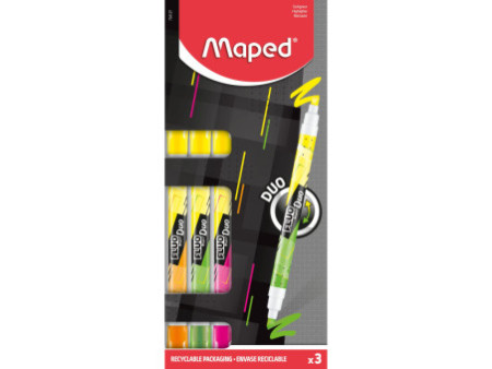Maped Surligneur FLUO'PEPS PEN DUO, blister de 3