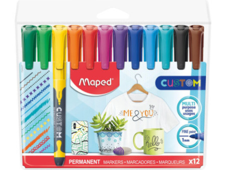Maped Marqueur permanent CUSTOM, étui de 12