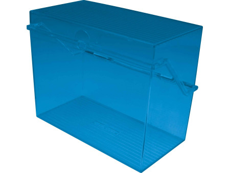 helit Petite boîte à fiches, translucide, bleu