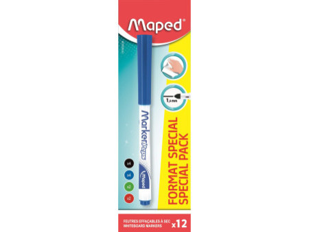 Maped Feutre à tableau blanc Marker'Peps, pack promo de 12