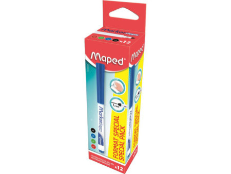 Maped Feutre à tableau blanc Marker'Peps, pack promo de 12