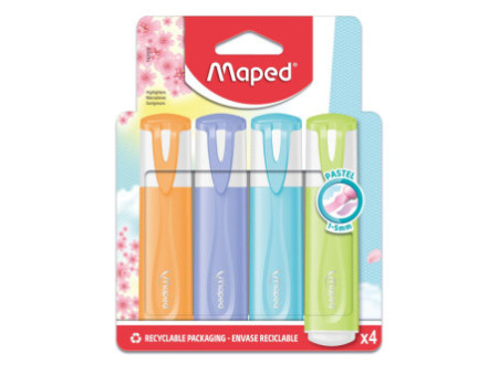 Maped Surligneur FLUO'PEPS PASTEL, blister de 4