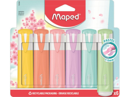 Maped Surligneur FLUO'PEPS PASTEL, blister de 6
