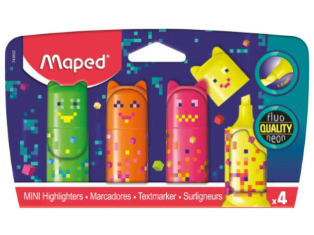 Maped Surligneur Mini PIXEL PARTY, blister de 4