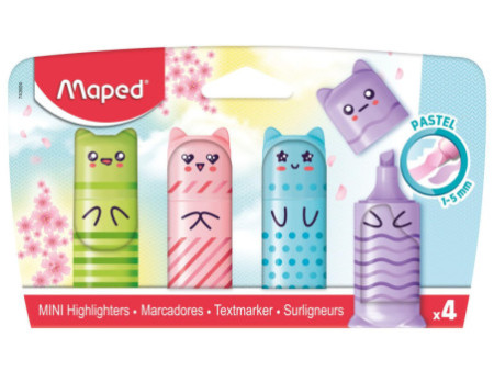 Maped Surligneur Mini PASTEL, blister de 4