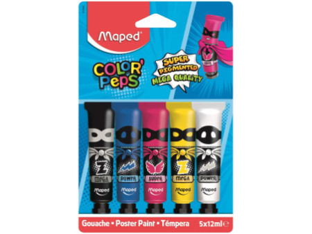 Maped Gouache COLOR'PEPS, dans tube, blister de 5