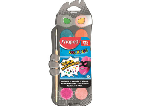 Maped Pastilles de peinture COLOR'PEPS, 12 couleurs